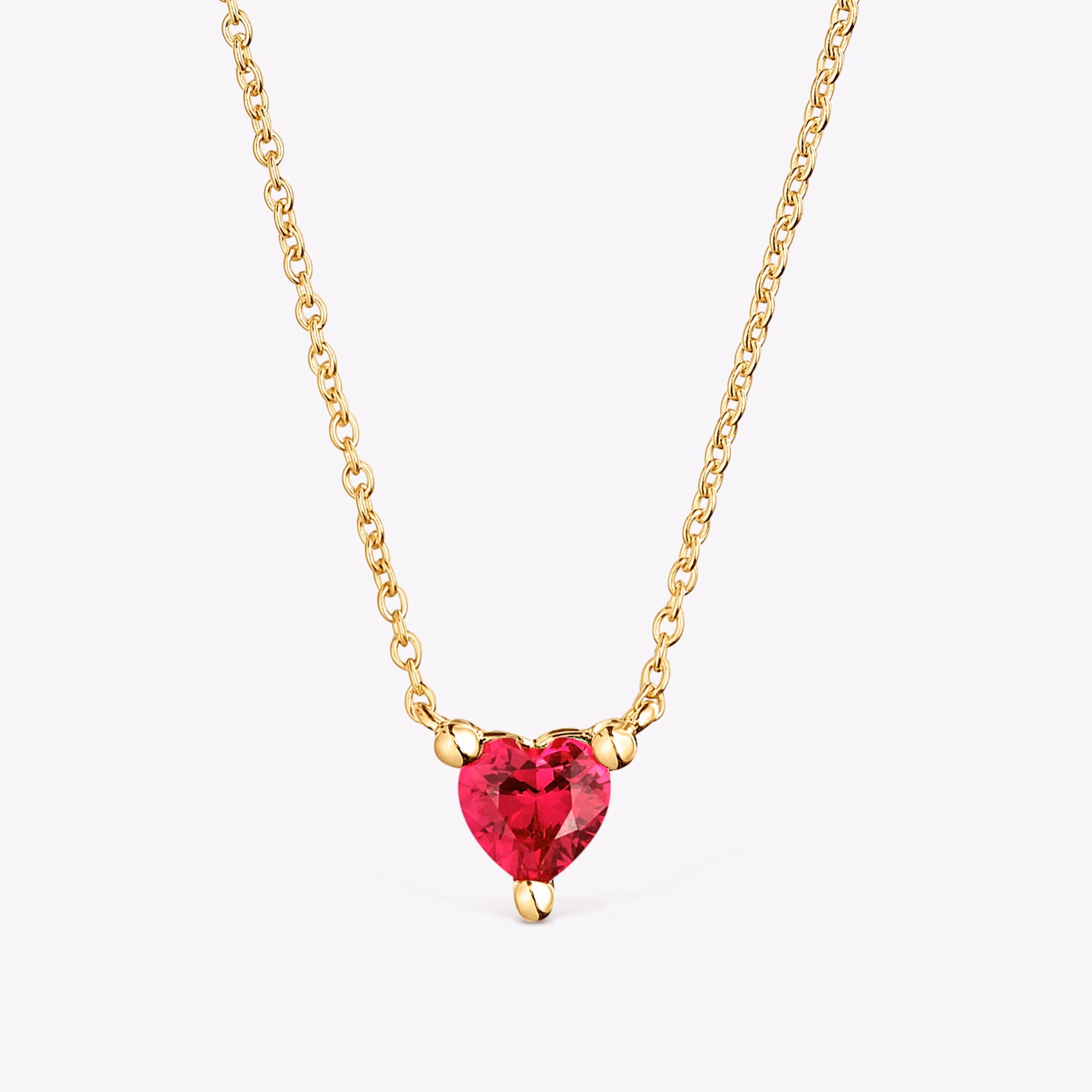 Collar corto con baño de oro 18 kt sobre plata y rubí creado en laboratorio Garden Of Love LGG