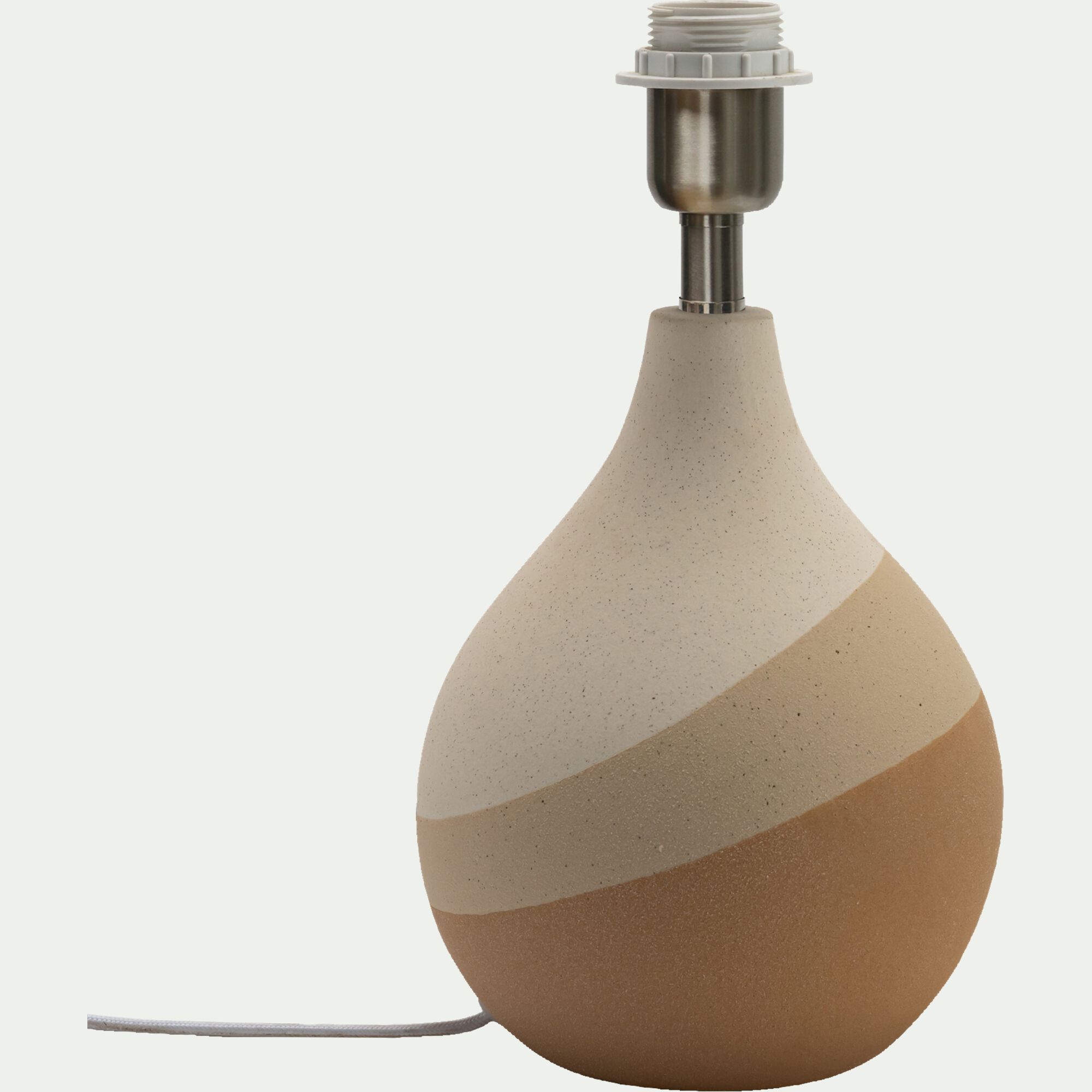 NEO - Pied de lampe en grès - beige D17cm