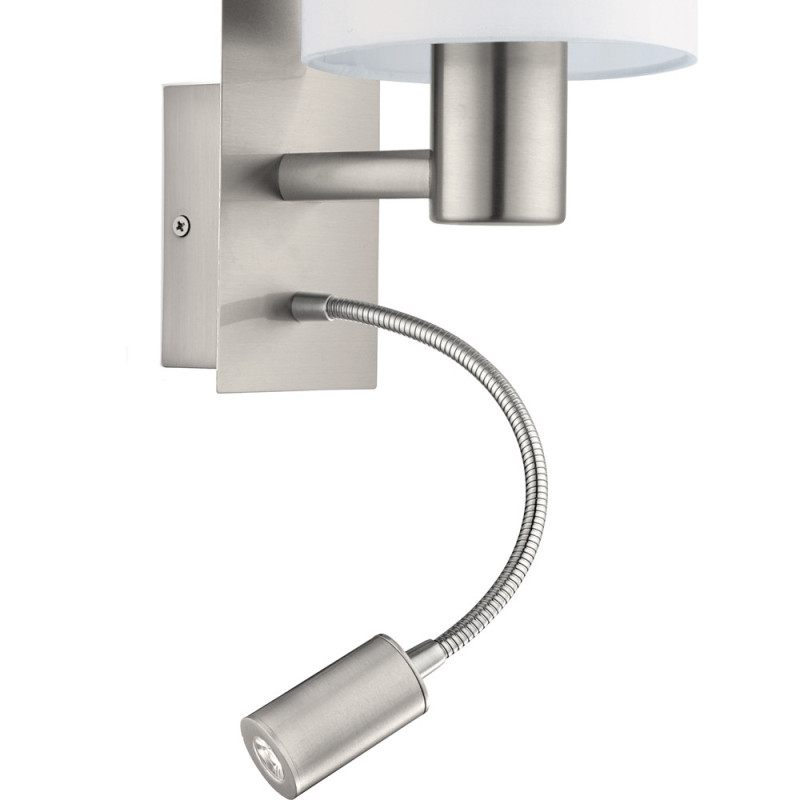 Applique Pasteri nickel et blanche LED et E27 43,8 W EGLO