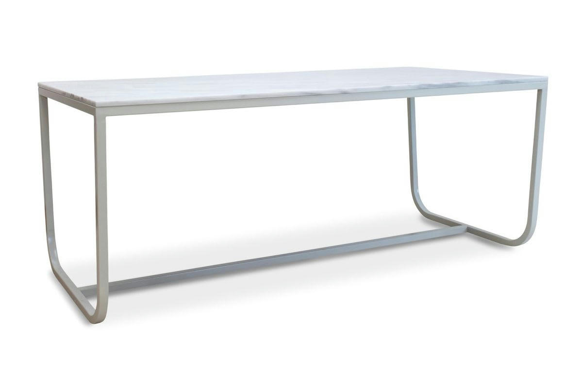 GALLO - Grande table de repas en marbre blanc