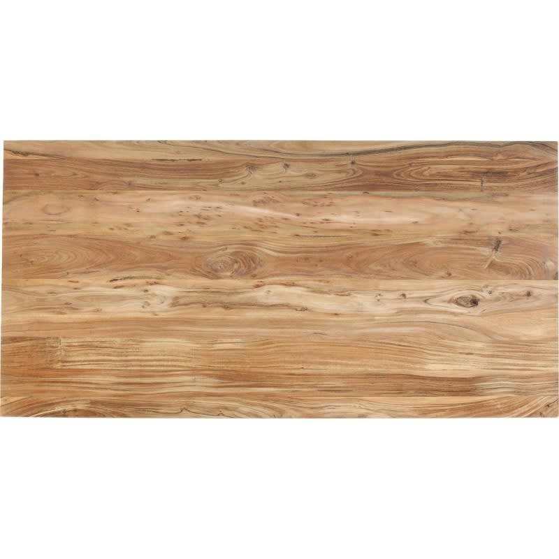 SYMPHONY - Table à manger 10 personnes acacia biseauté et acier laiton L200