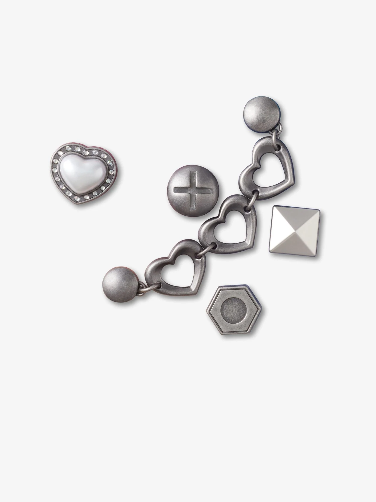 Silver Romantic 5 Pack Shoe Charm