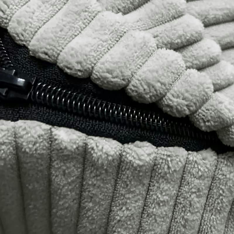 - Pouf Velours Côtelé Gris clair 180 x 140 cm