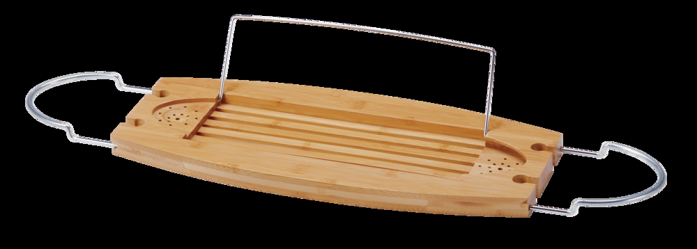 CANVAS Bamboo Rust-Resistant 2-Shelves Bath Caddy, with 2 Hooks