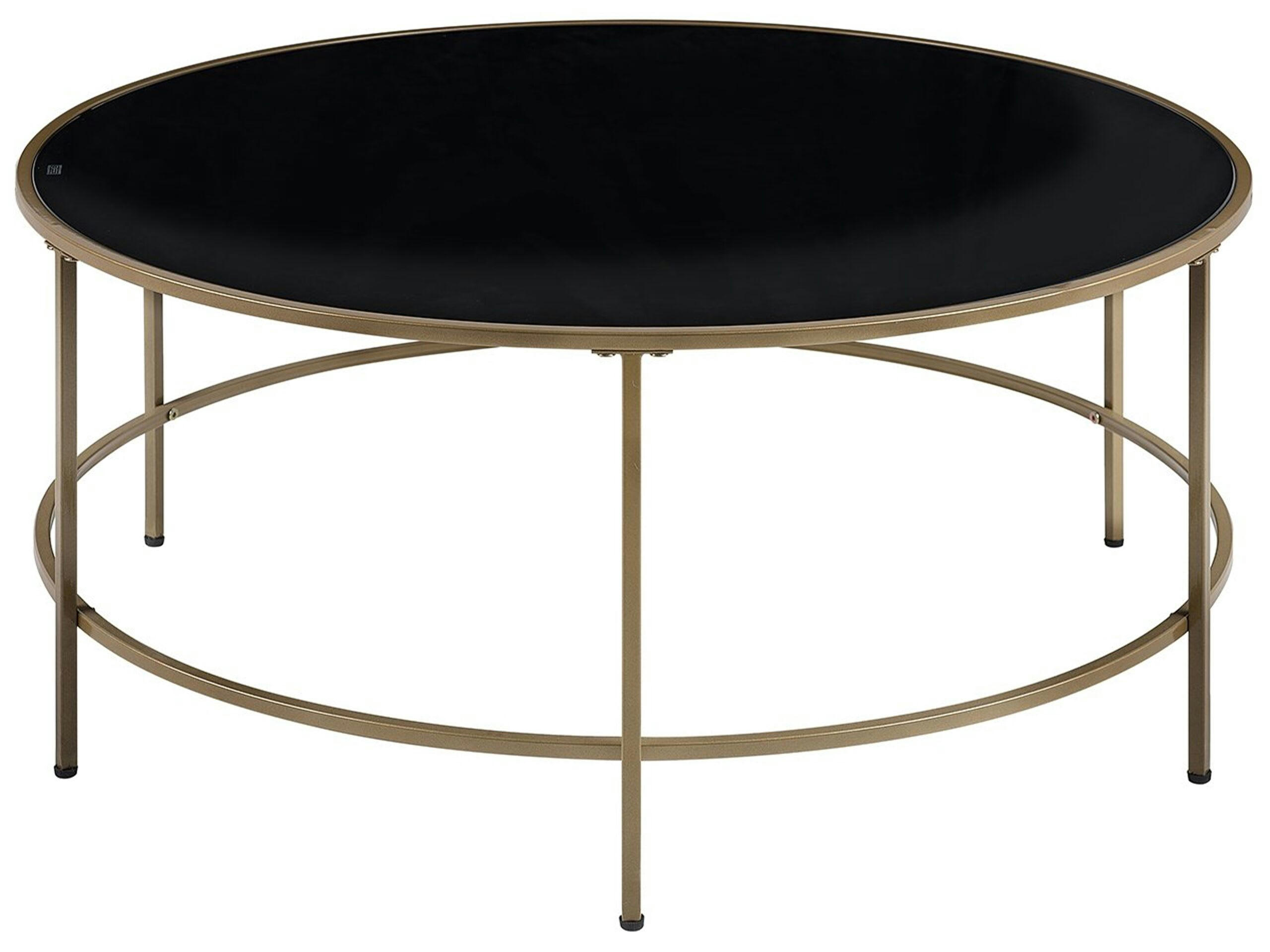 FLORENCE - Table basse dorée et plateau noir