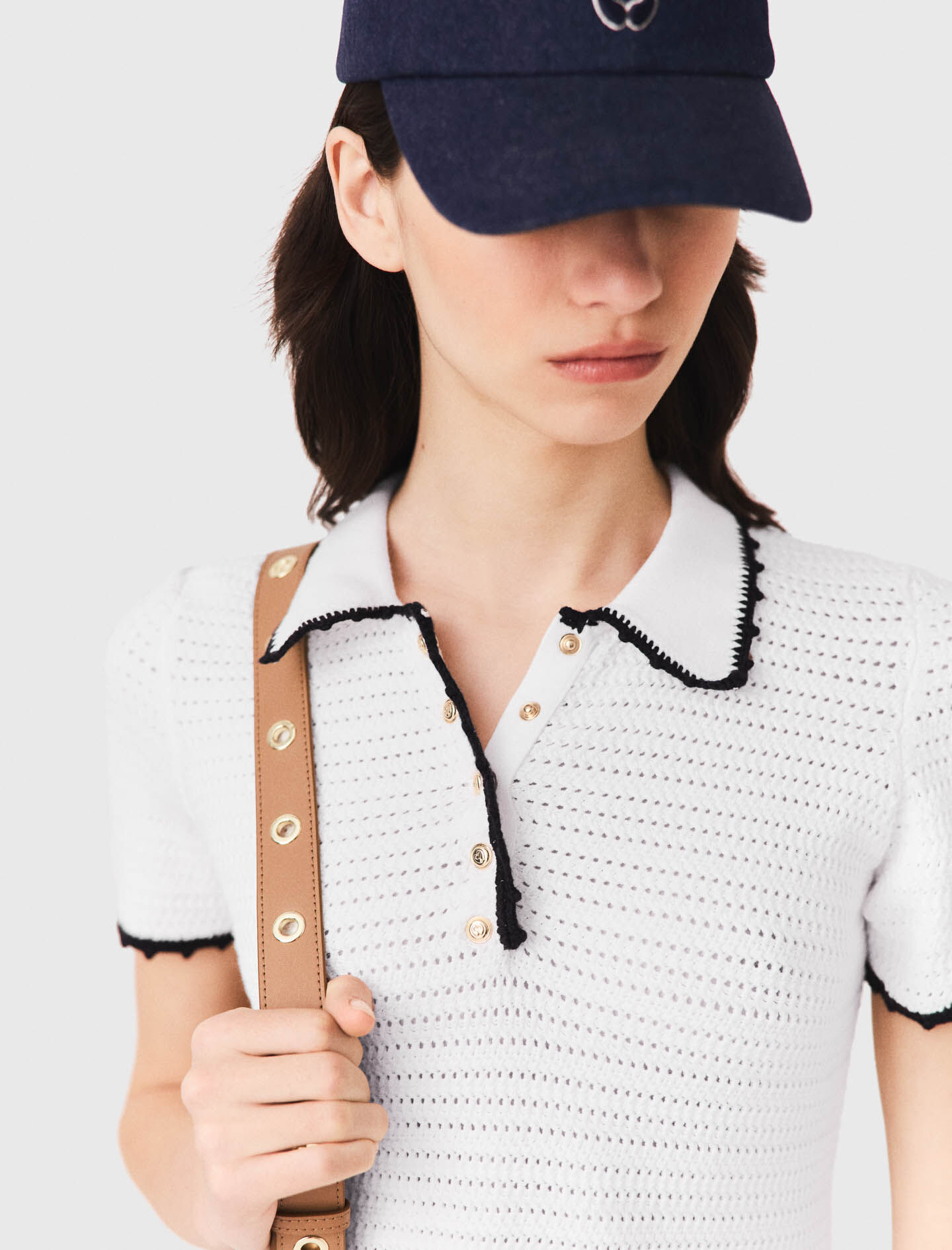 Robe polo en maille avec crochet