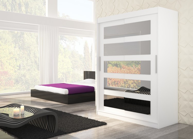 Szafa przesuwna z lustrem MURANI 150 White