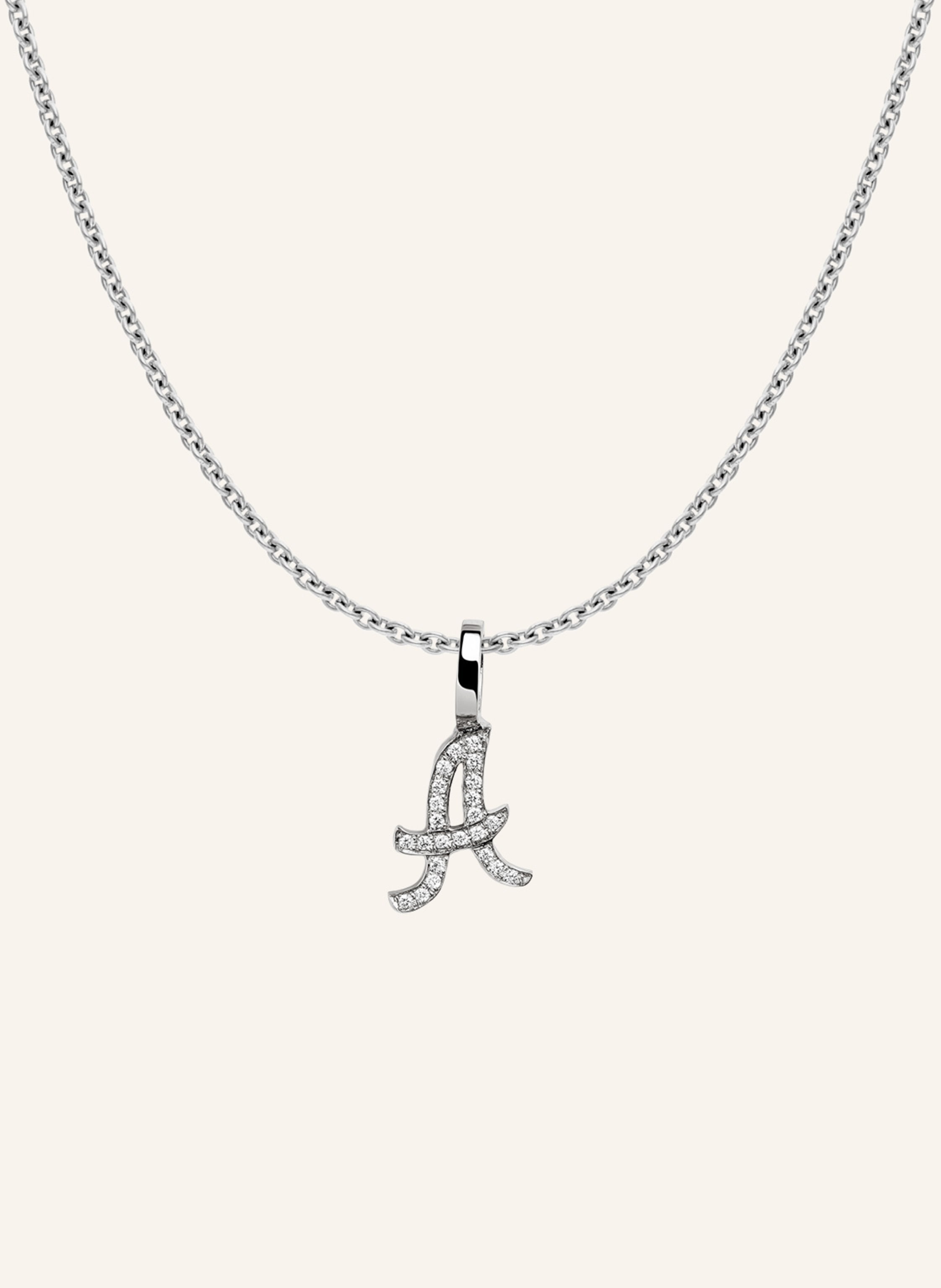 CADA Kette TINY DIAMOND LETTER A