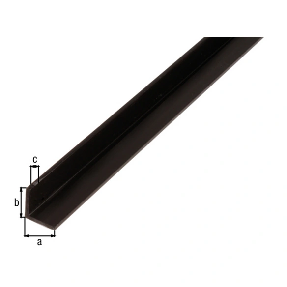 Winkelprofil, schwarz, LxBxH: 200x3x3 cm, gleichschenklig