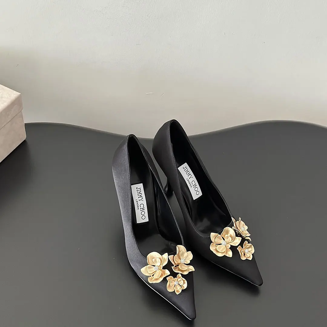 Jimmy Choo 9.5CM Slim Heel Stylish And Elegant  Slide Sandal