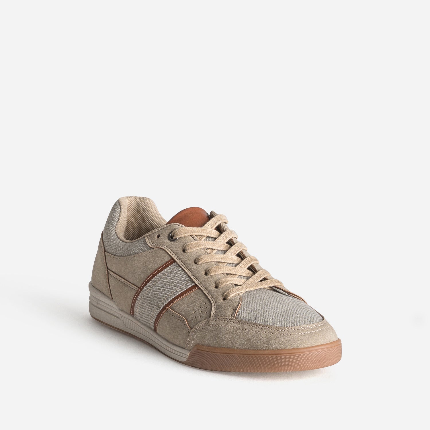 Tennis beige bi-matière bicolore