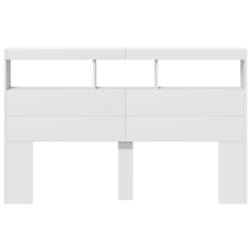 NNEVL Headboard Cabinet with LED White 160x17x102 cm