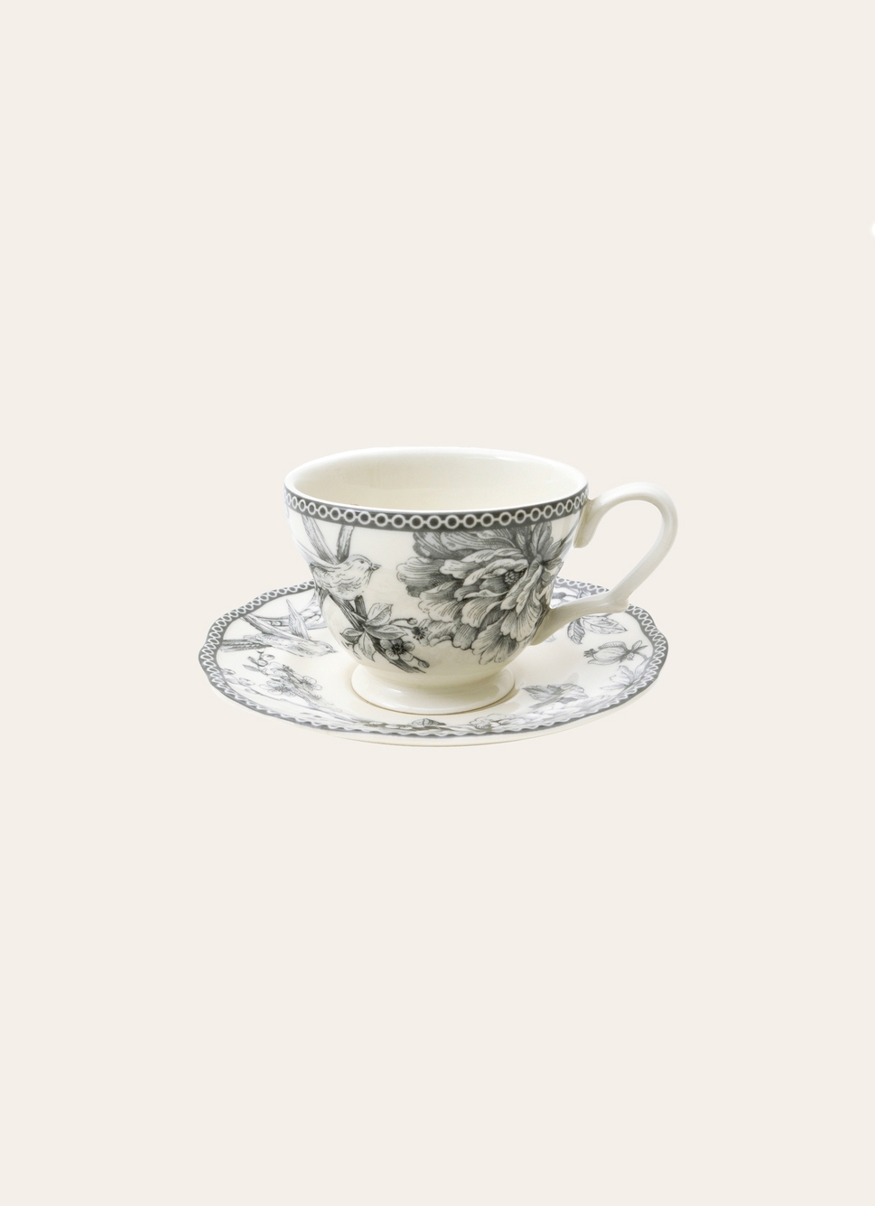 TASSE ET SOUCOUPE EN GRÈS ADELAÏDE GRIS