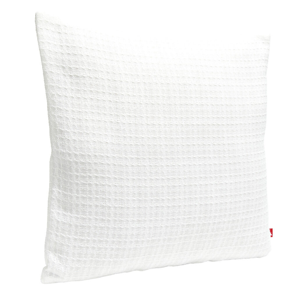 Housse de coussin carrée nid d'abeille 40x40cm - 2 modèles blanc ou gris
