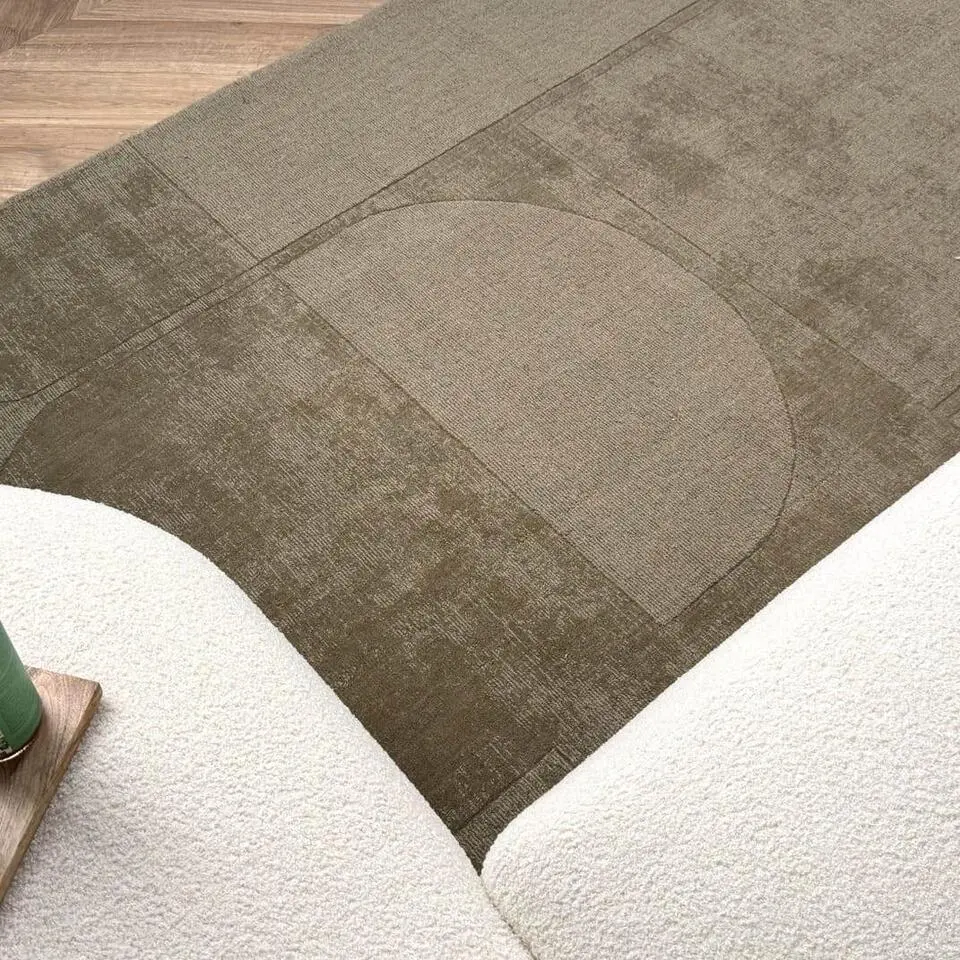 Interieur05 wollen vloerkleed groen Twig - 340 x 240 cm