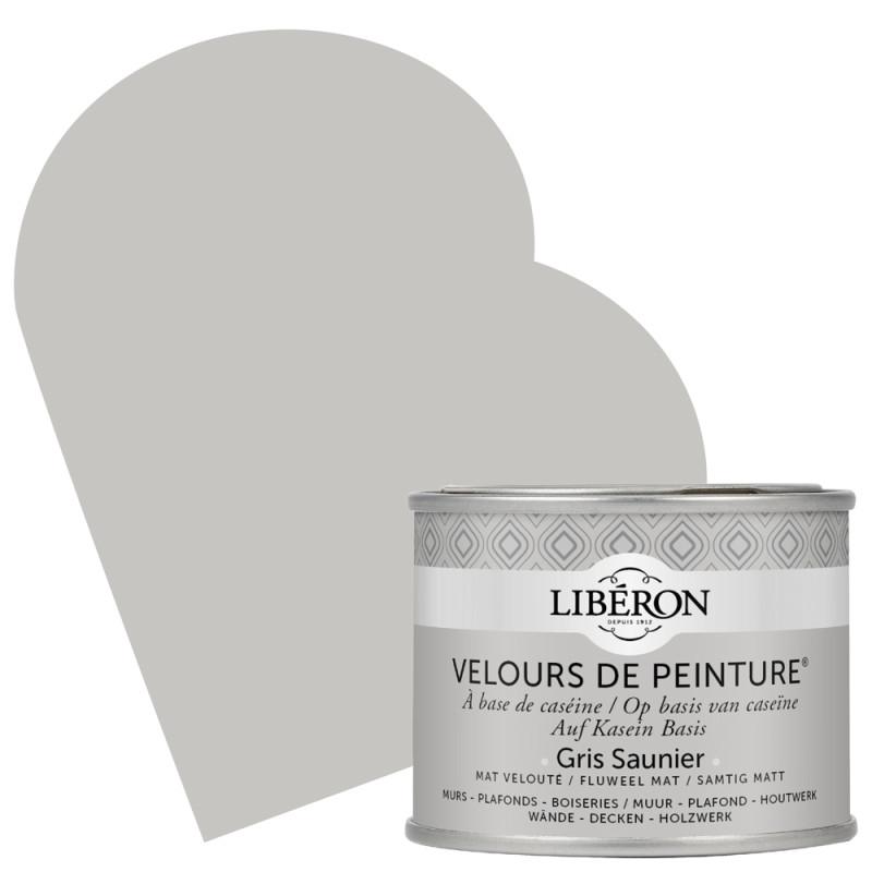 Peinture pour murs Velours de Peinture gris saunier mat 0,125 L LIBERON