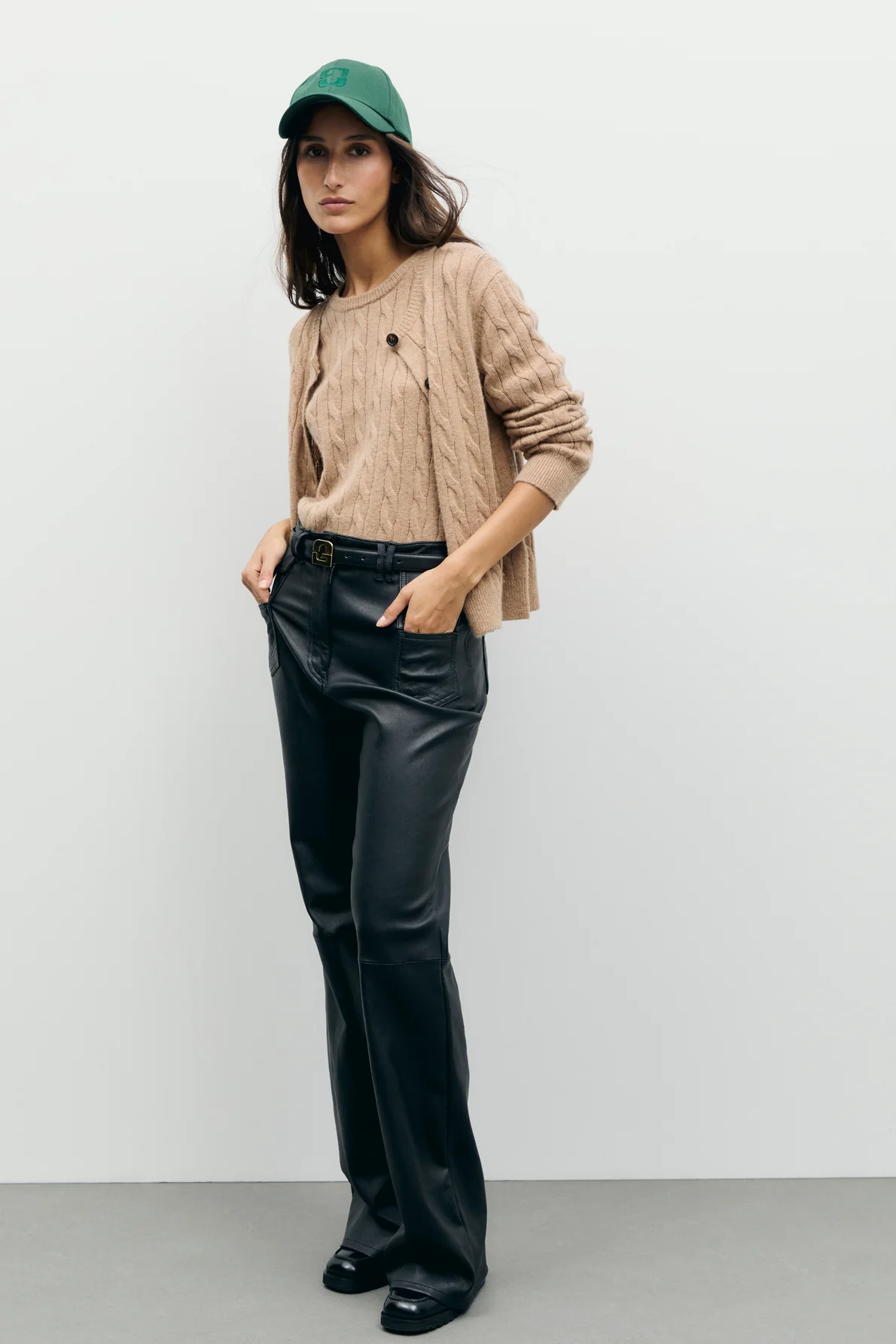 Pantalon flare en cuir - CYNTHIA