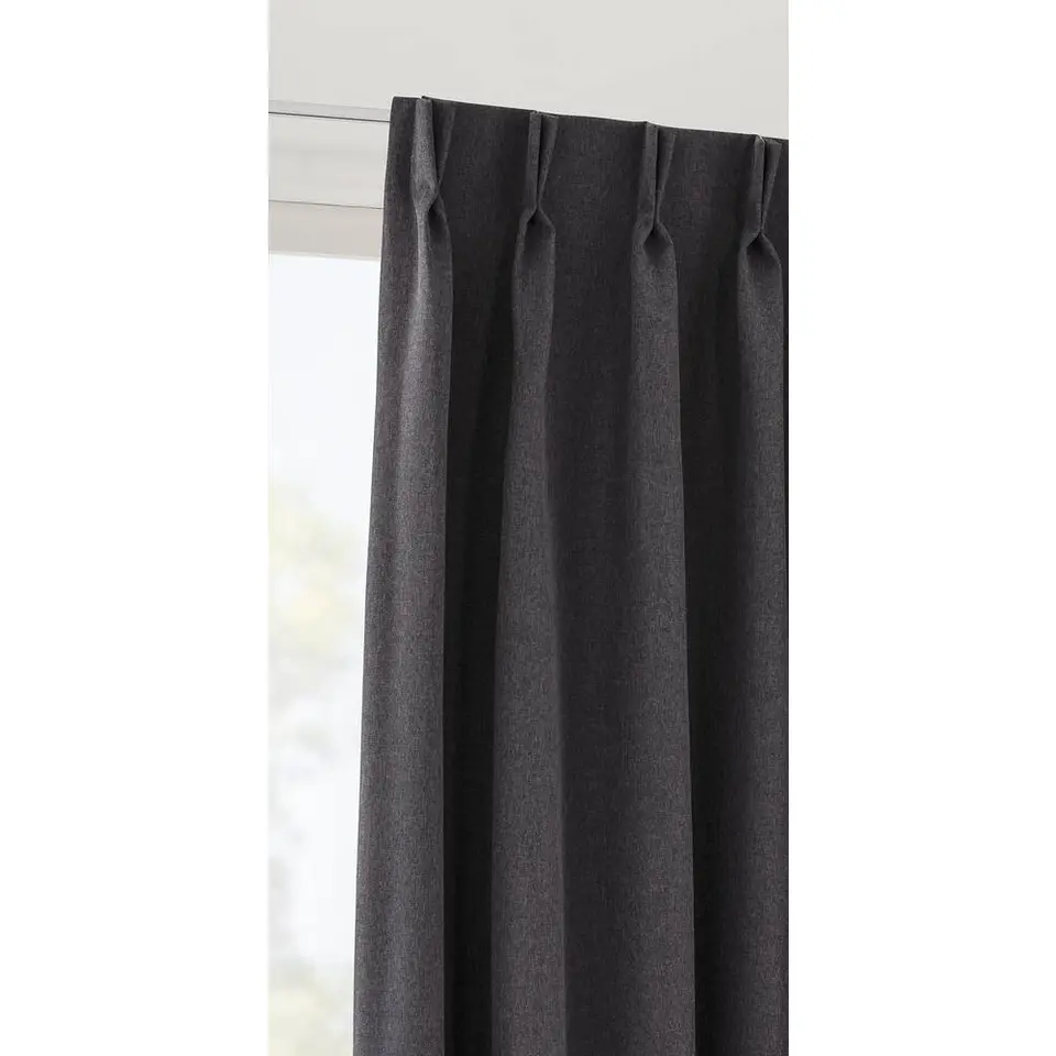 Gordijnstof Ribe semi verduisterend - antraciet