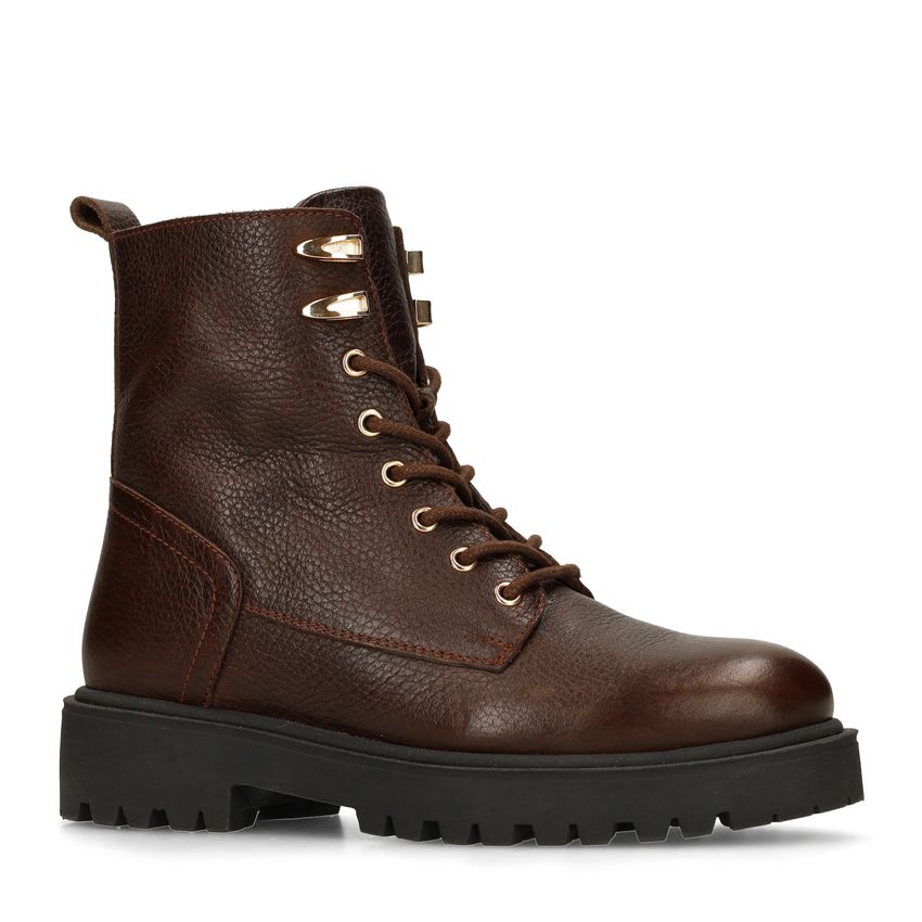 Manfield Bruine leren veterboots