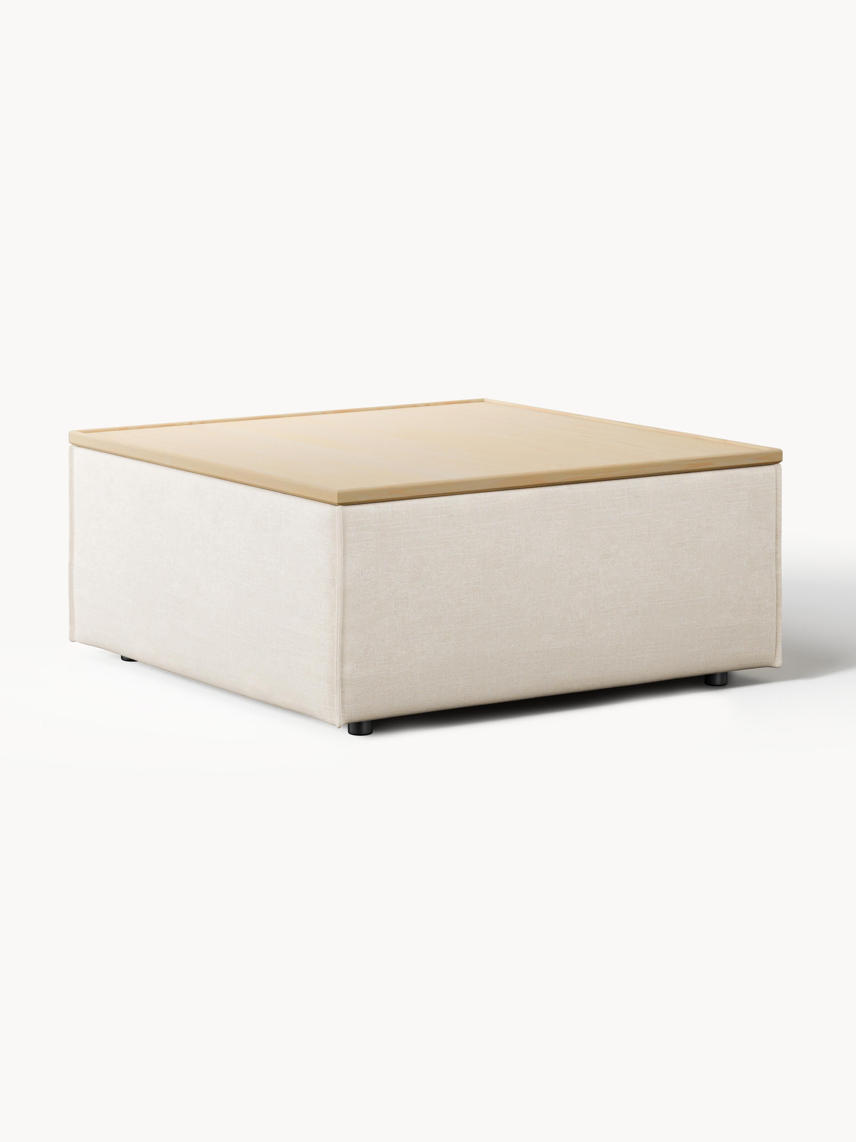 Sofa-Hocker Lennon aus Leinen-Mix mit Stauraum