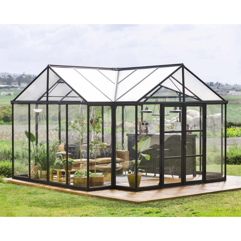 Orangerie en polycarbonate Triomphe noire 11,5 m² CANOPIA