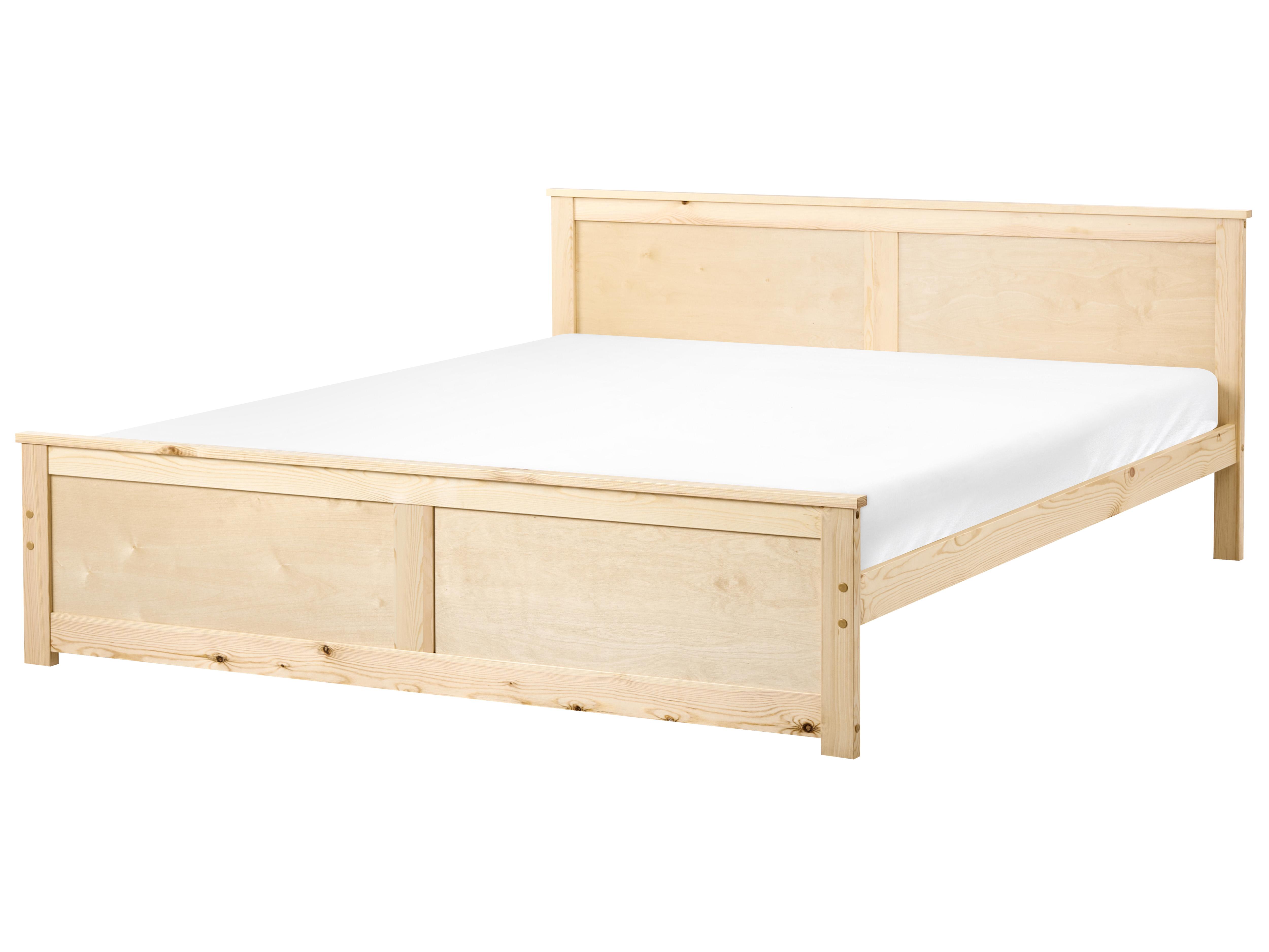 Bed Pine Wood DAUPHIN 180 x 200 cm (EU Super King) Light Brown