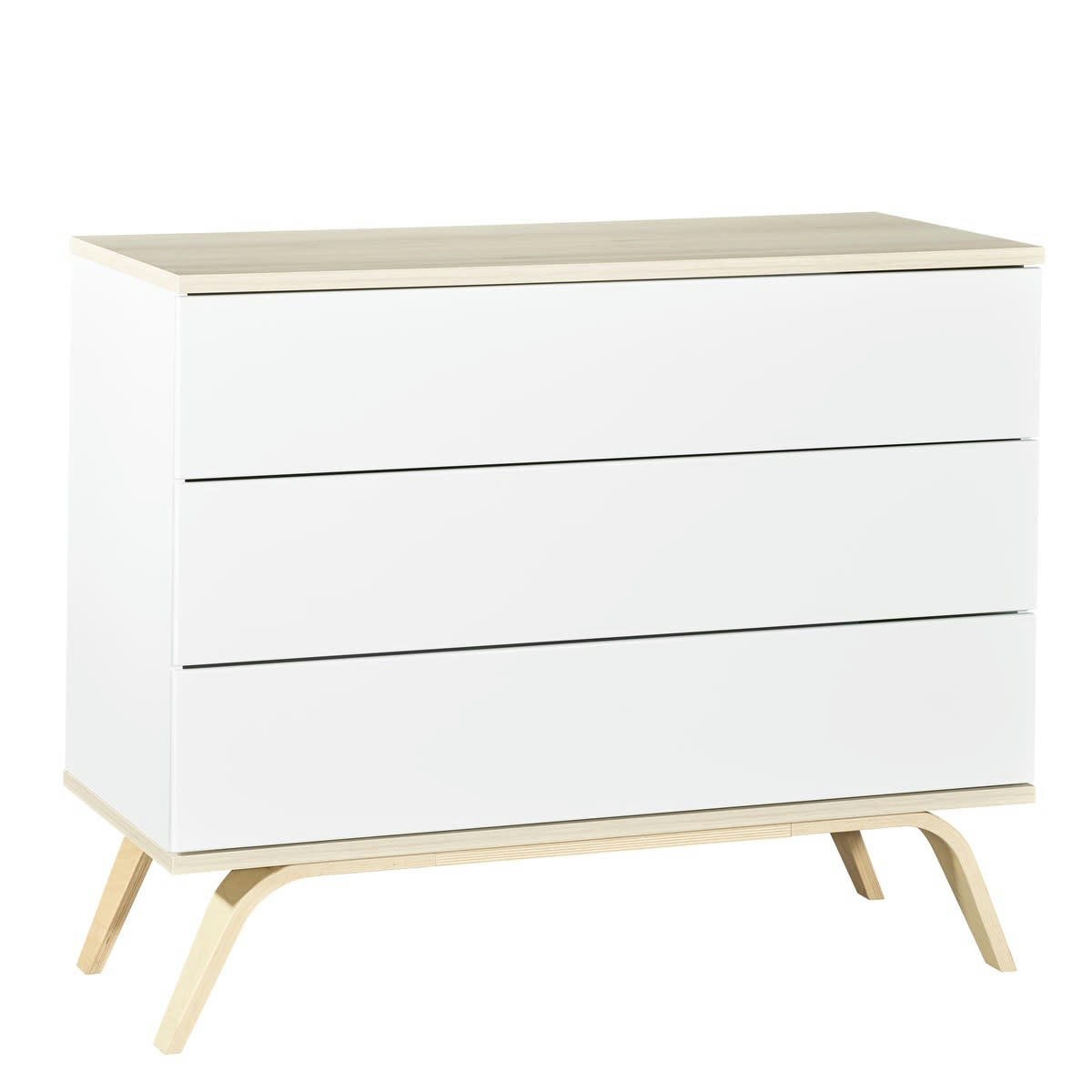 SERENA - Commode 3 tiroirs en bois blanc