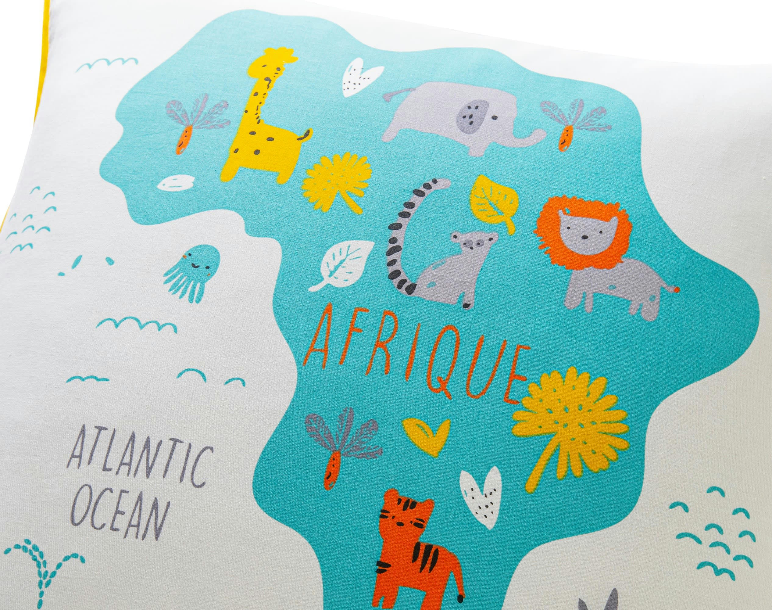 MAP - Parure de lit enfant réversible 200x200 vert en coton