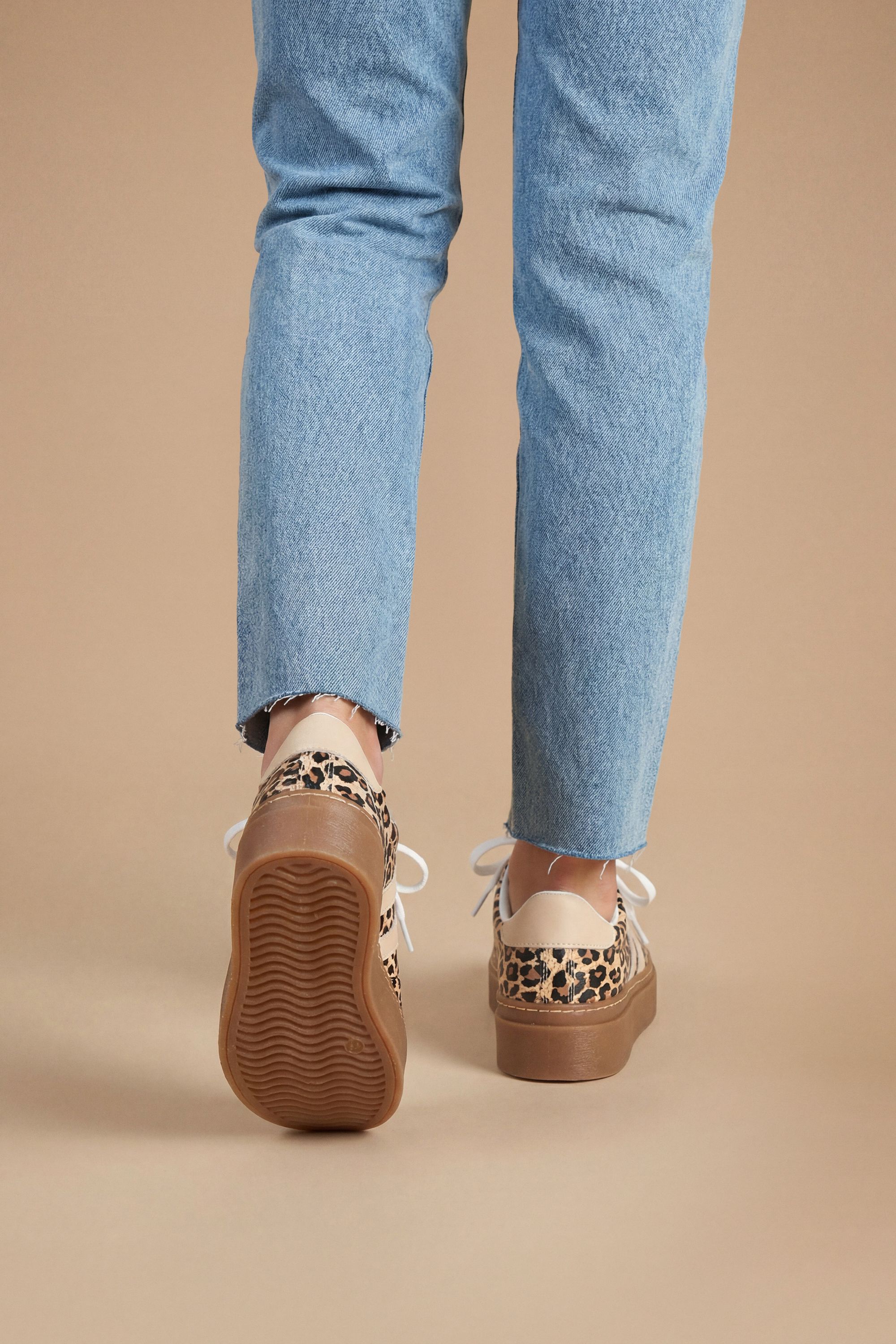 Dorothy Perkins Tony Faux Leather Leopard Print Lace Up Chunky Trainers