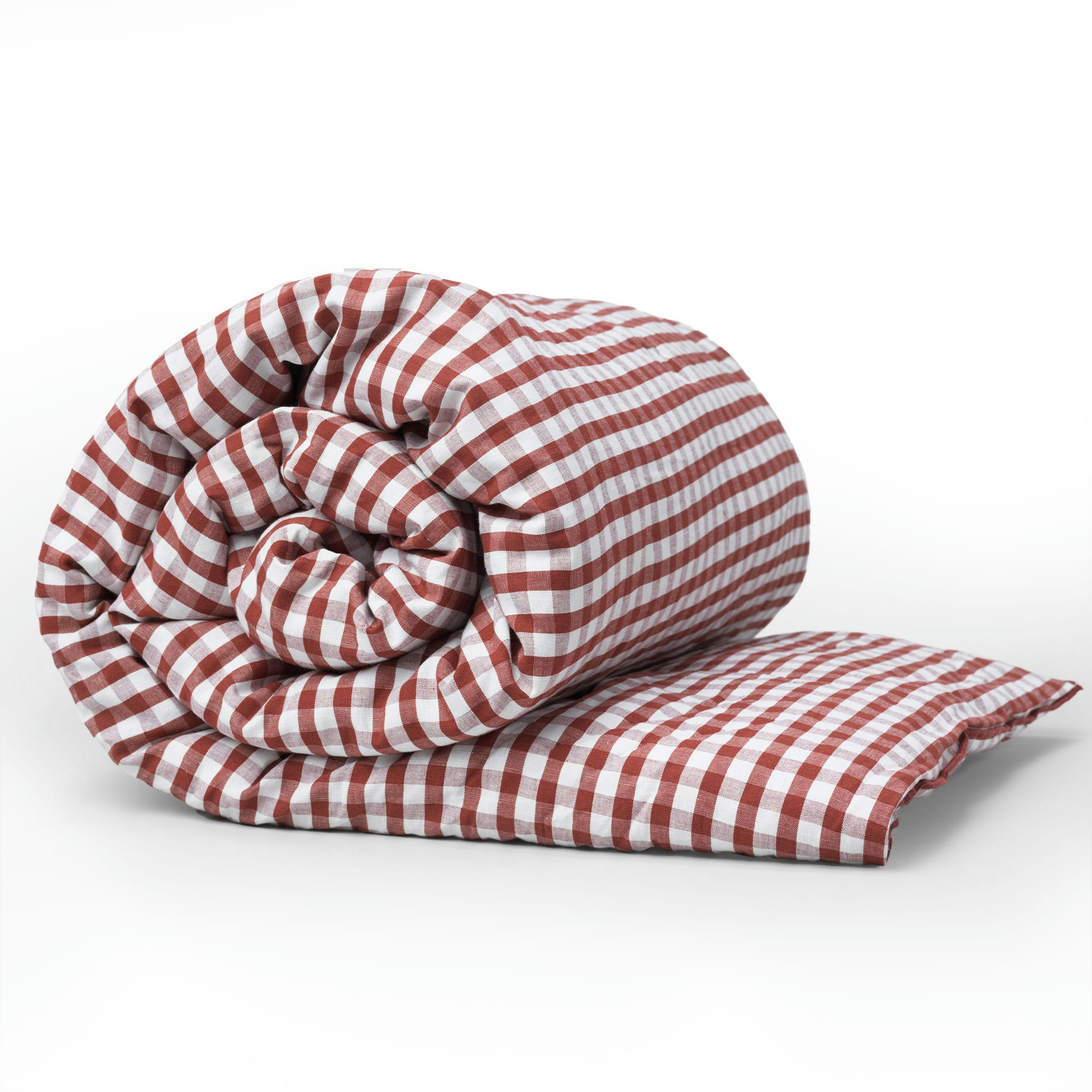 - Edredon en lin / coton vichy rouille