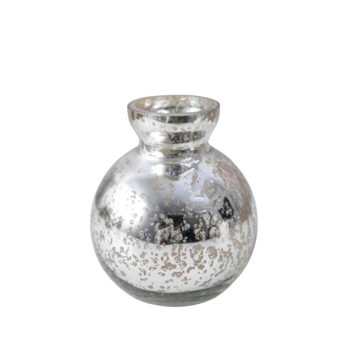 - Vase boule en verre mercurisé