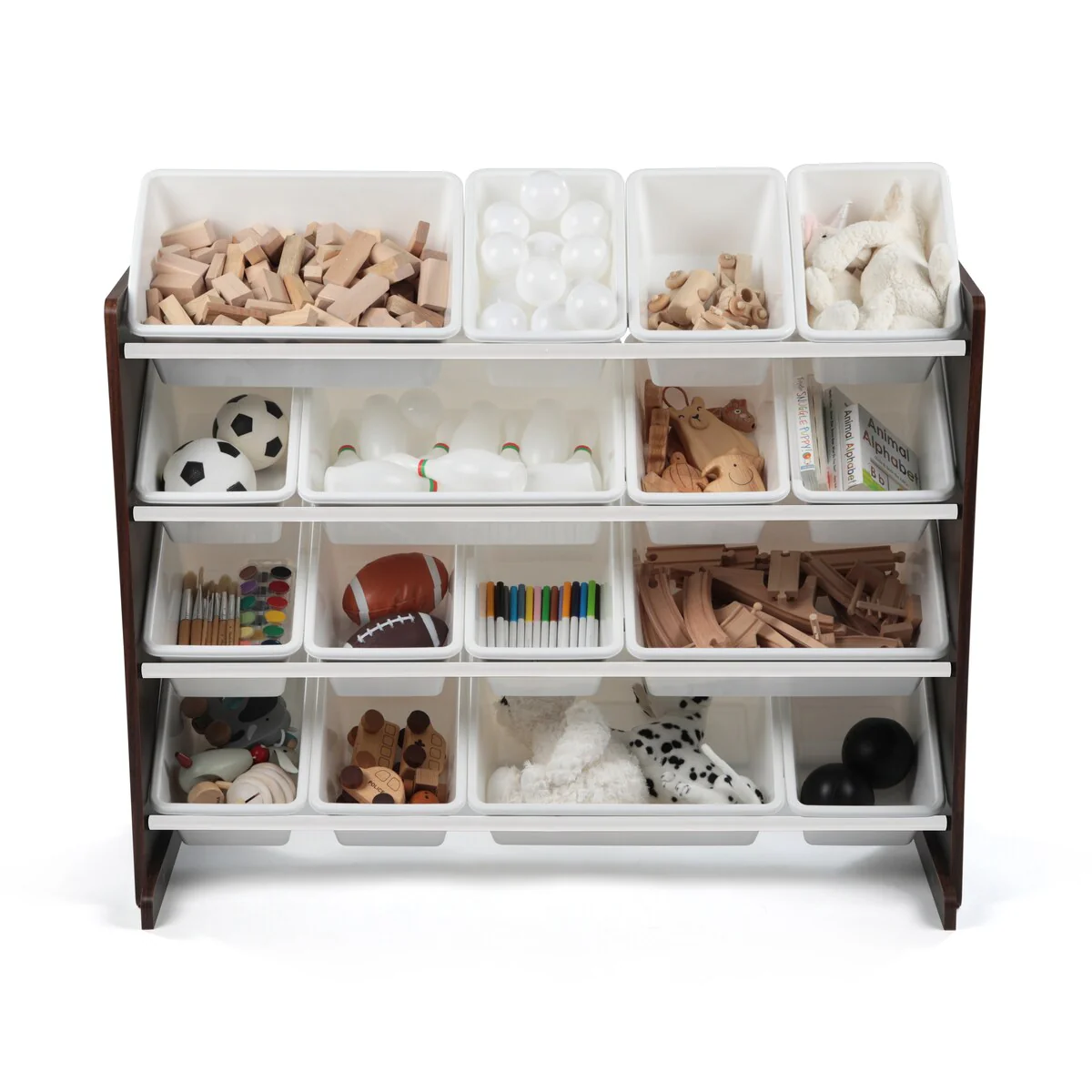 Humble Crew EspressoToy Storage Organizer with 16 Storage Bins, - Horizontal