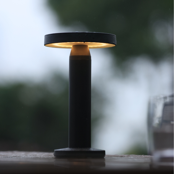 Lighto | Tafellamp zwart solar voor buiten | Oplaadbaar | Werkt op zonne-energie