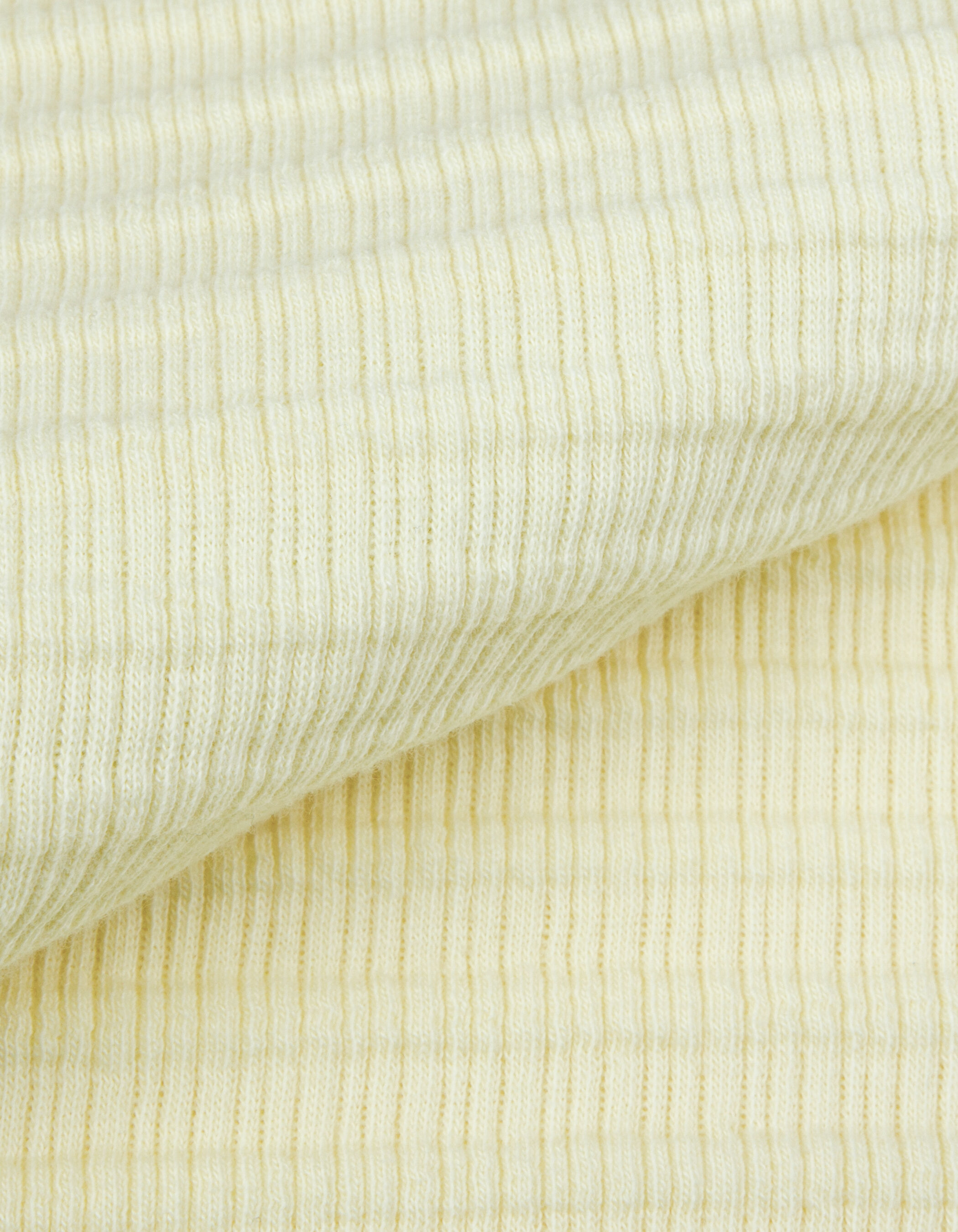 Tee-shirt col montant jaune maille relief Femme