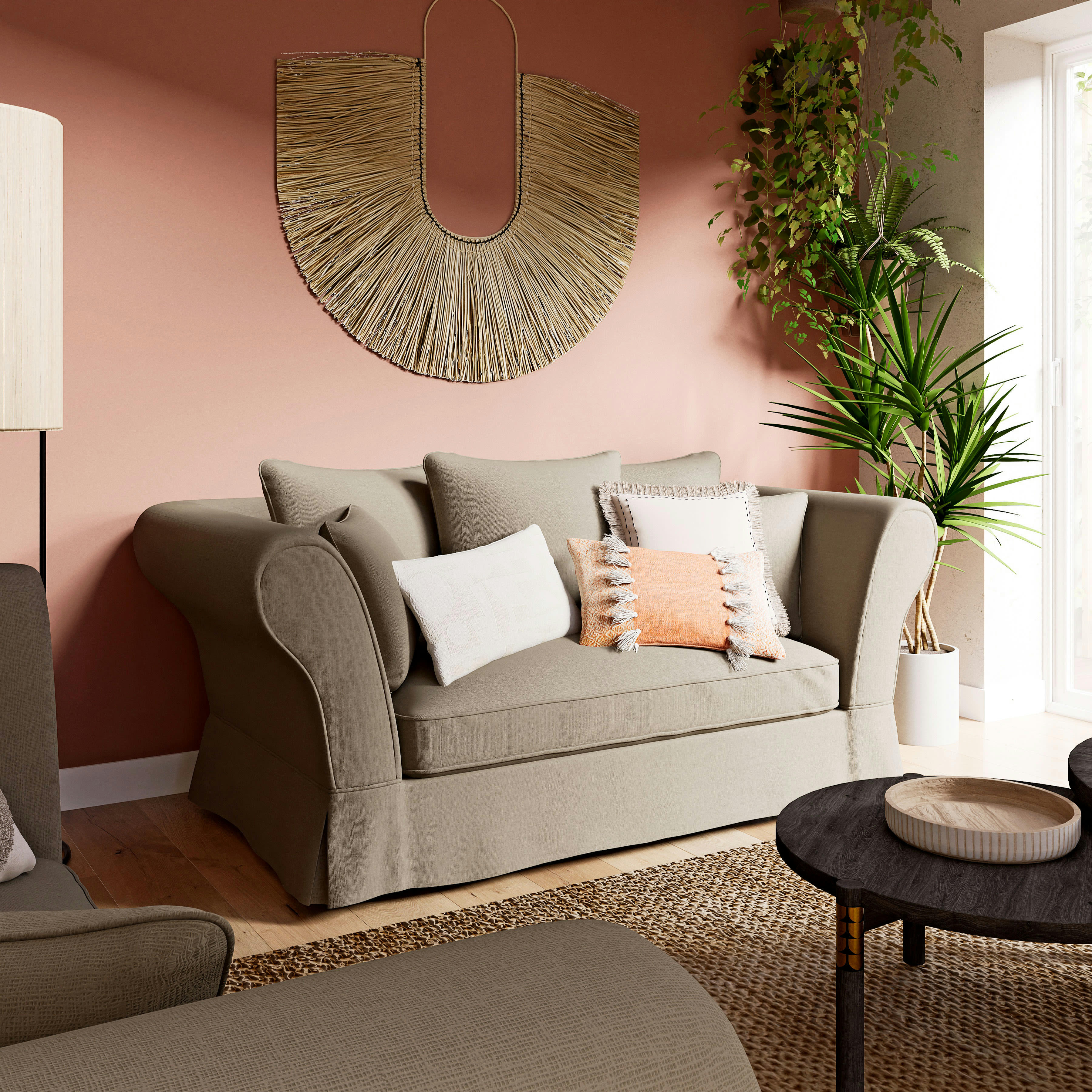 Roma - Housse de canapé 2 places taupe