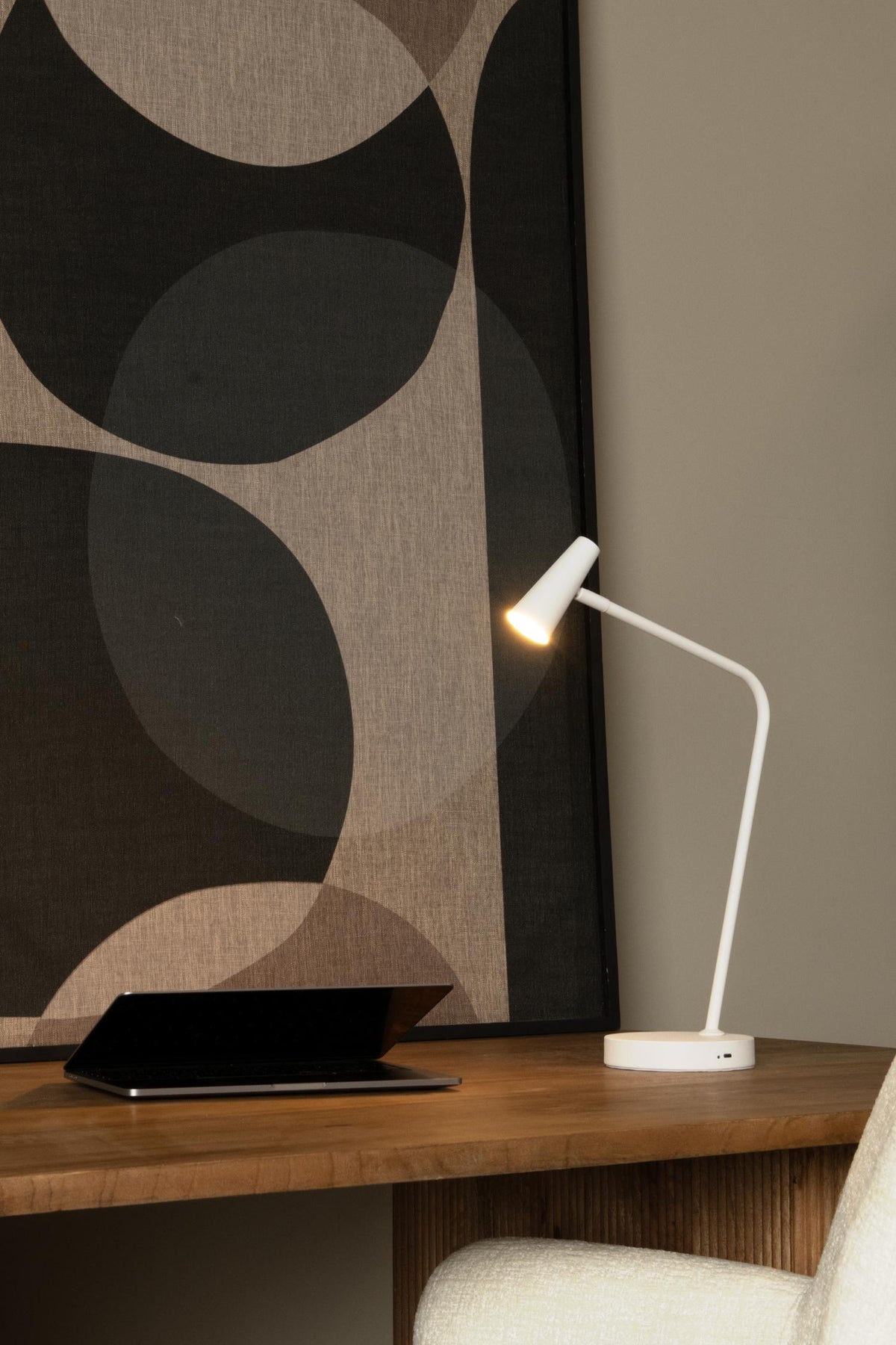Lucide bureaulamp STIRLING - Geïntegreerde LED - Wit