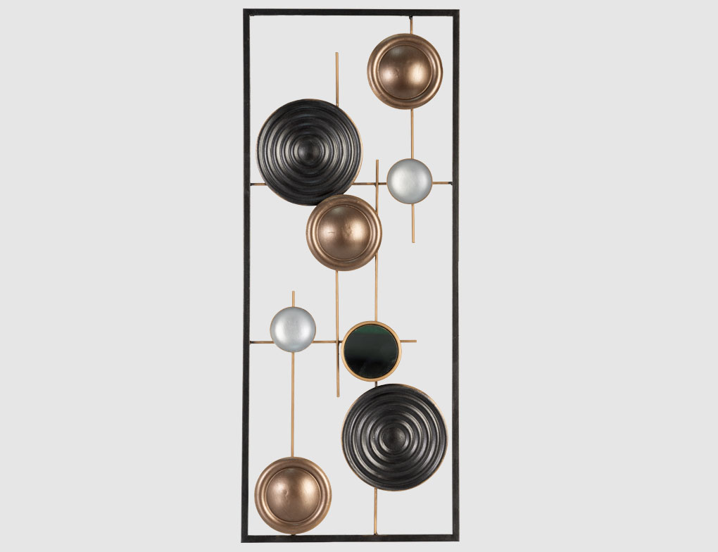 Metallbild Geometrische Formen 25x61cm