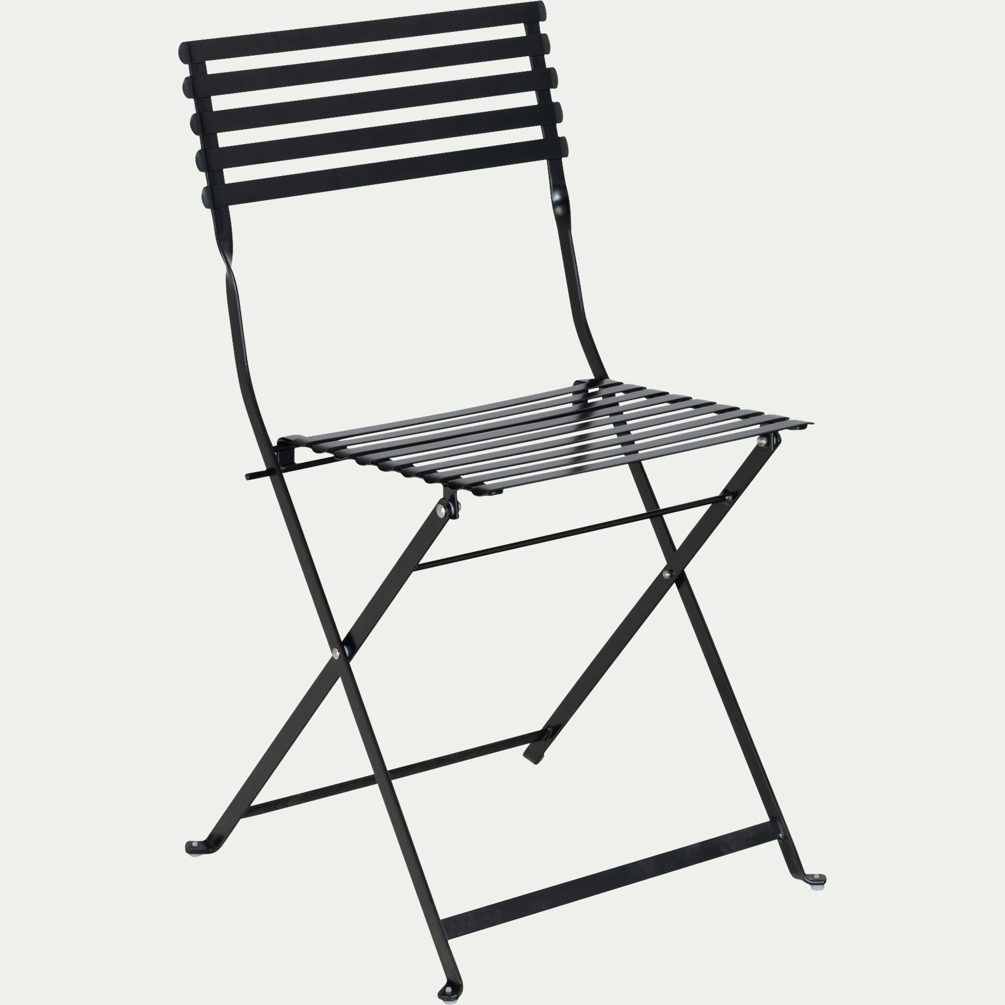CERVIONE - Chaise de jardin pliante en acier - noir