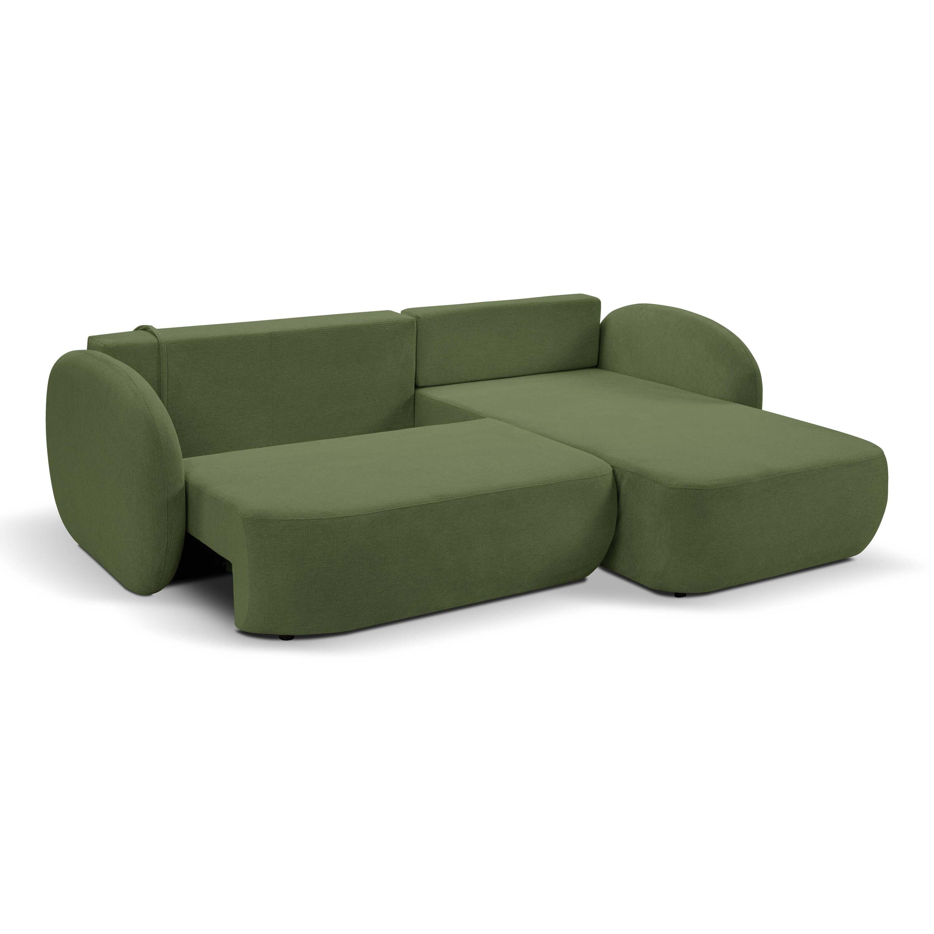 by fonQ Orin Hoekbank Rechts met Slaapfunctie - Chenille - Groen