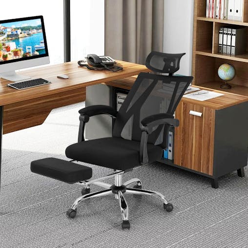 NNECW Ergonomic Recliner Mesh Office Chair with Adjustable Headrest for Home Office