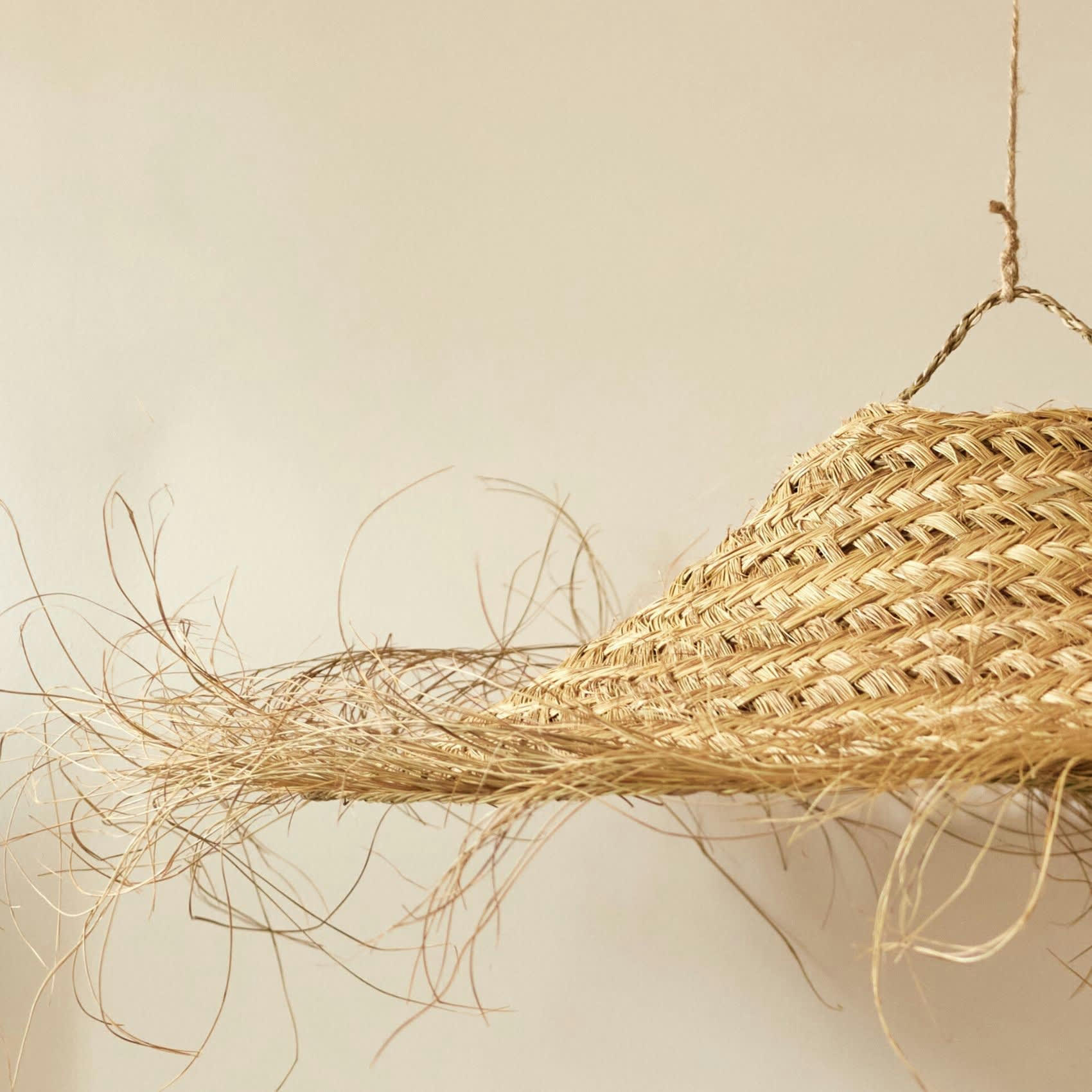 - Abat-jour parasol  fibre de palmier osier naturel 70x70 cm