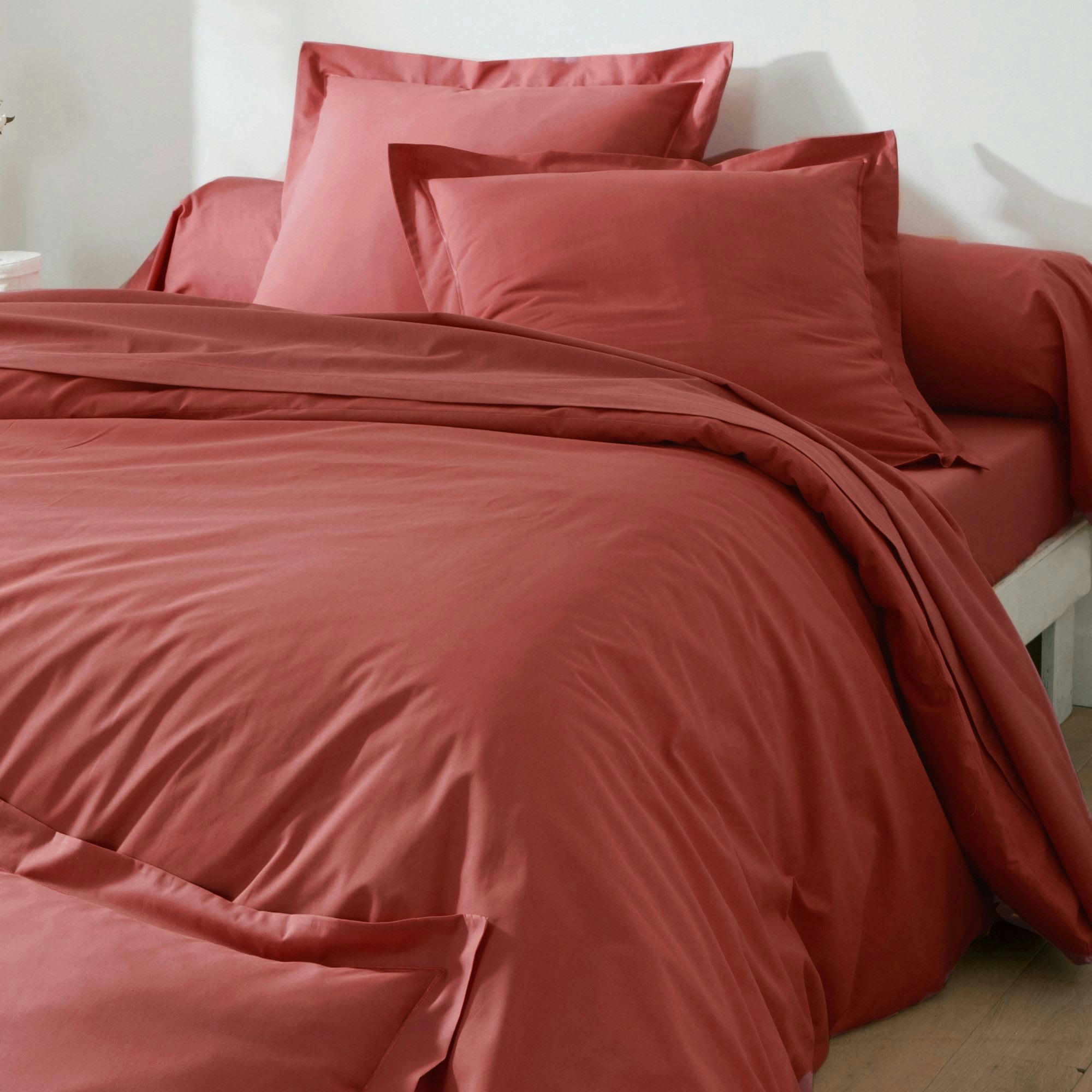 COTON UNI LAURÉAT - Housse de couette 140x200 orange sienne en coton