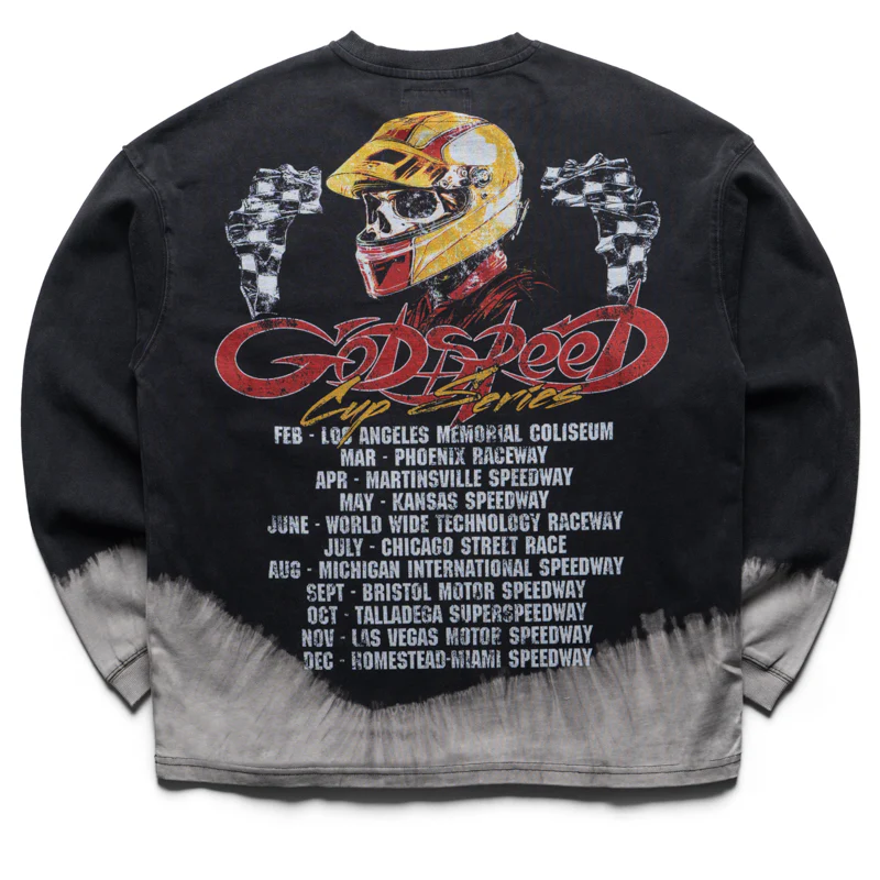 Godspeed New York F.T.W L/S Tee - Black Bleached Wash