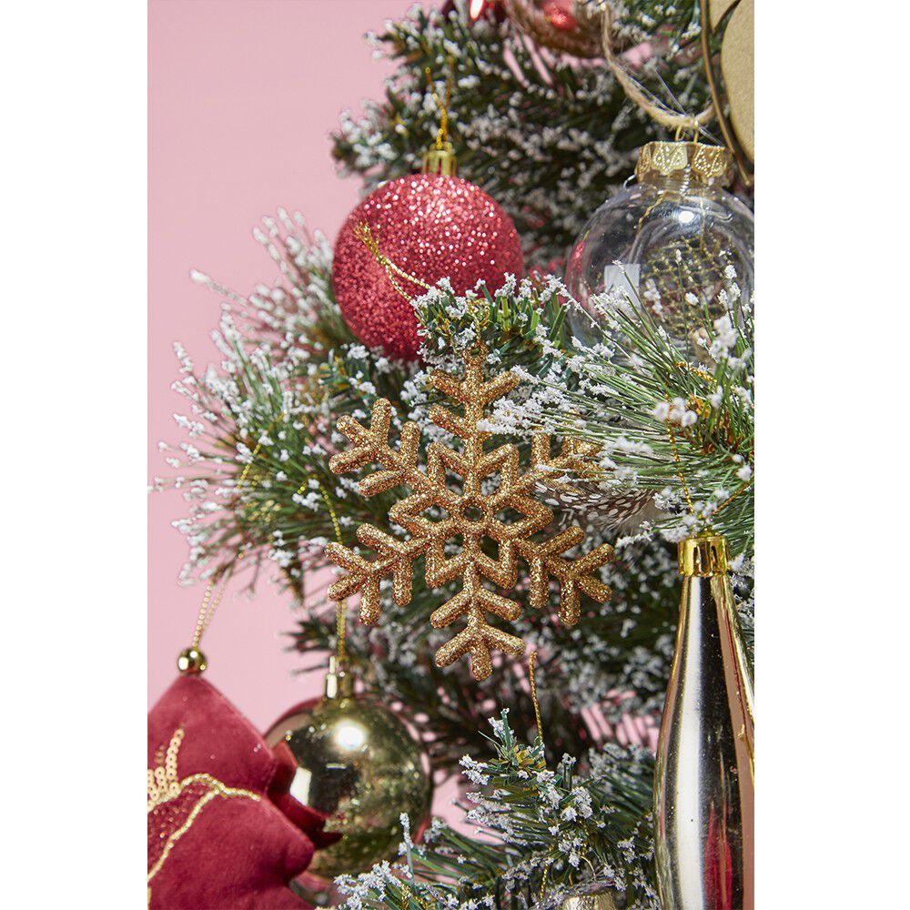 Suspension de No&euml;l Flocon de neige noir ou doré