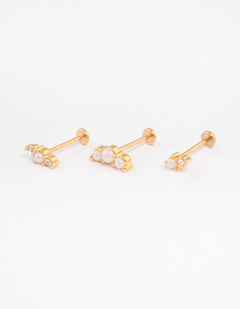 Gold Plated Surgical Steel Pearl Flat Back Pack