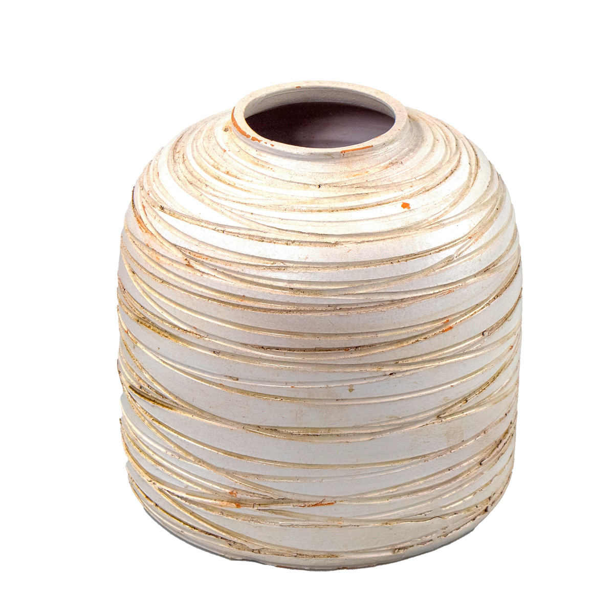 Jarra riscada bege em cerâmica 24cm