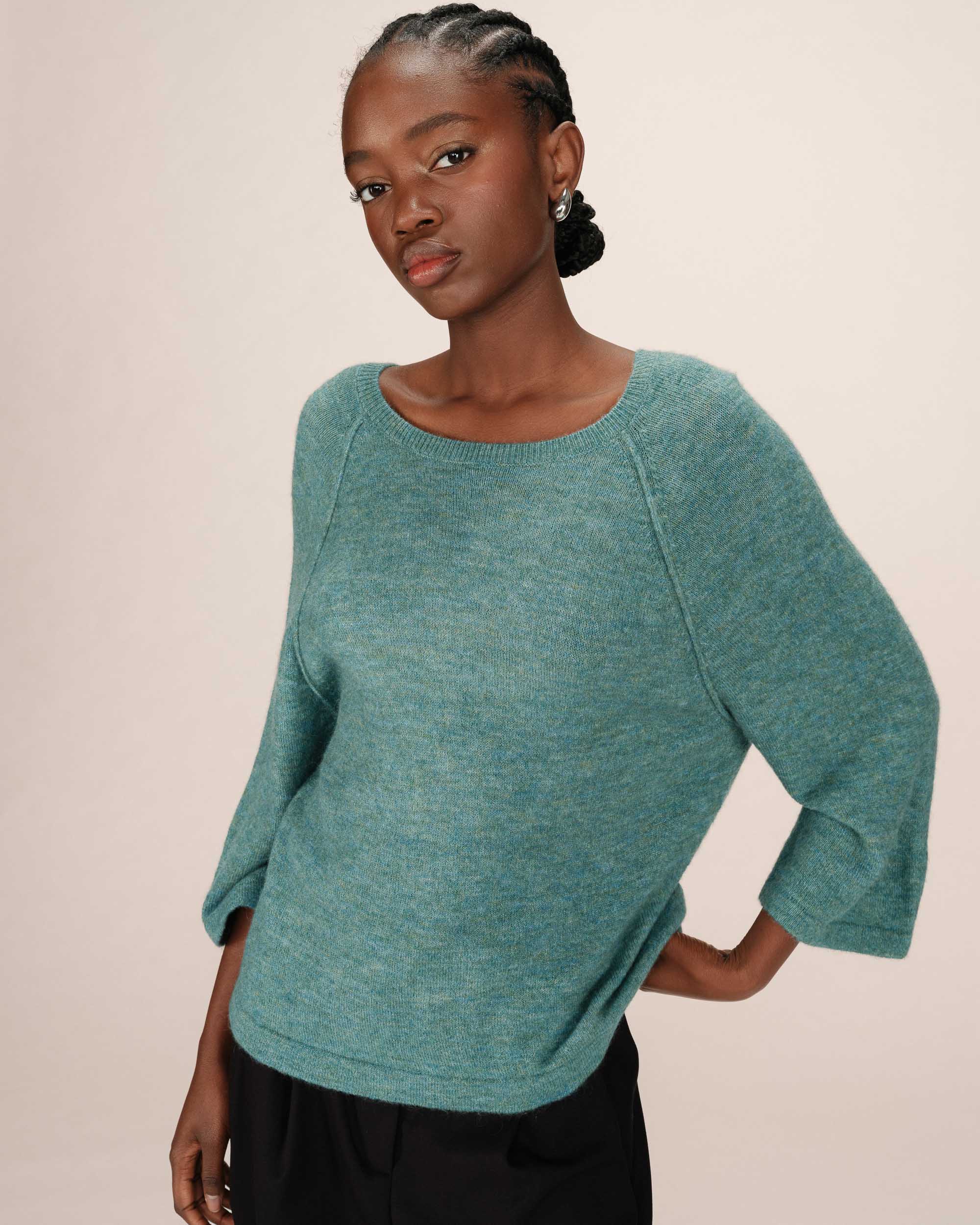 Pull en laine et mohair sauge Sam