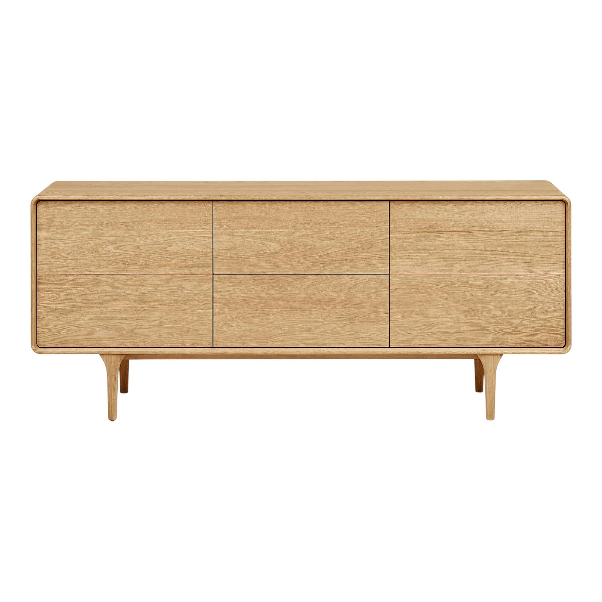 Buffet scandinave en placage chêne 2 portes 2 tiroirs TARAZ