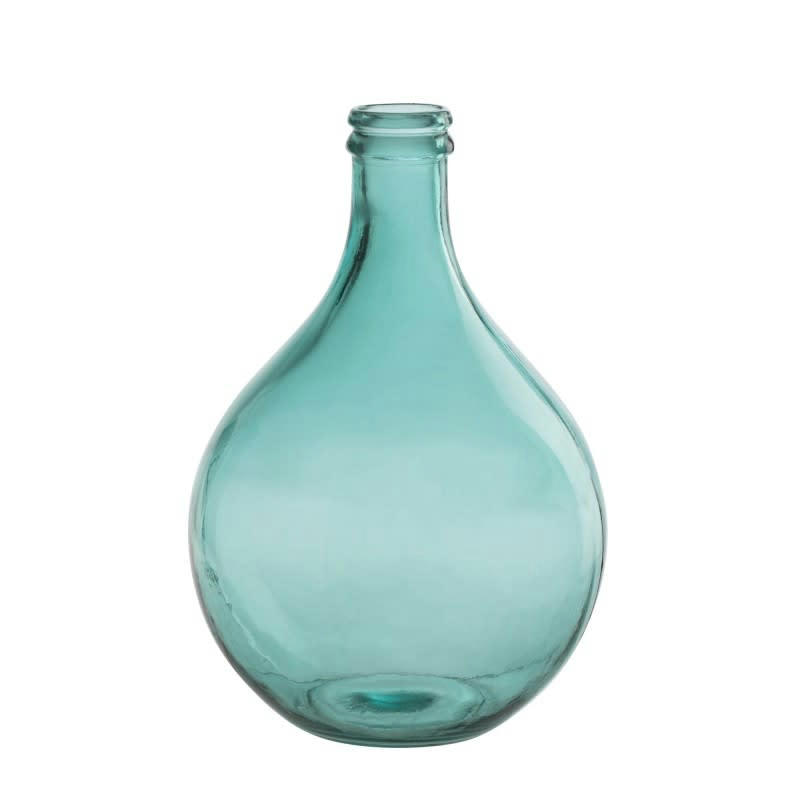 - Vase dame jeanne en verre azur 27x27x43 cm