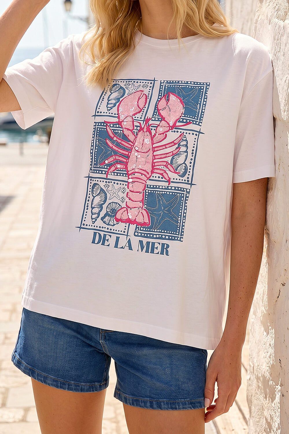 Roman Lobster Print Top